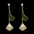 Picture of Fashion Cubic Zirconia Green Dangle Earrings