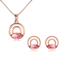 Show details for Low Cost Rose Gold Plated Classic Necklace and Earring Set with Low Cost