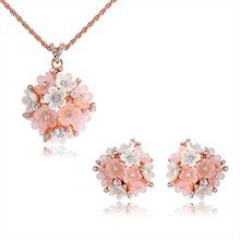 Show details for Exclusive Classic Rose Gold Plated Necklace and Earring Set with Full Guarantee