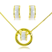 Show details for Great Value White Zinc Alloy Necklace and Earring Set with Full Guarantee