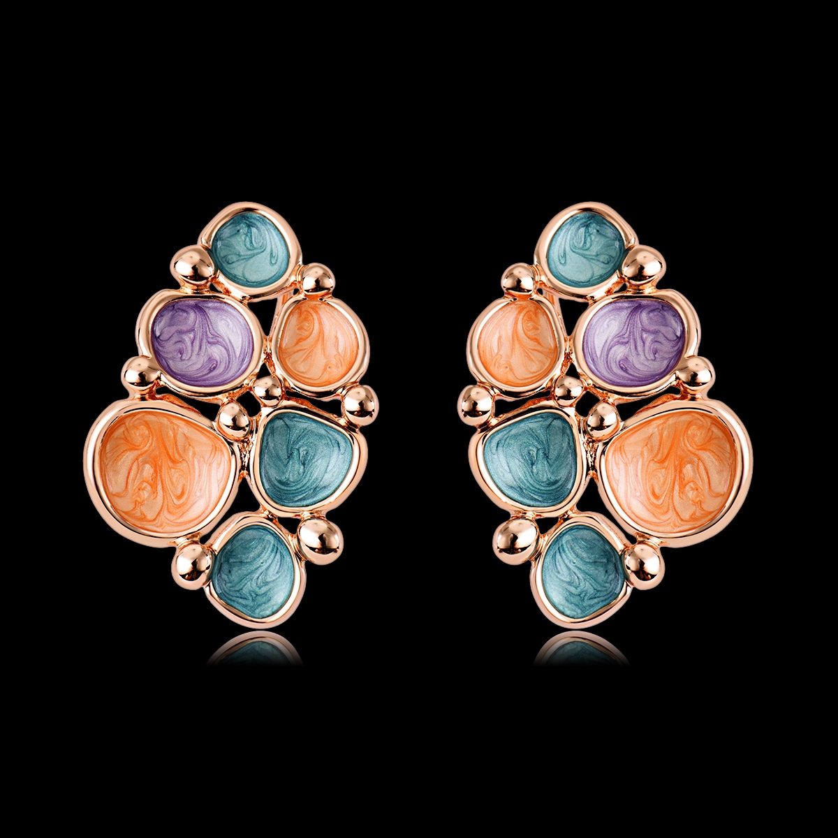 Irresistible Green Zinc Alloy Stud Earrings