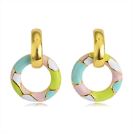 Picture of Great Enamel Gold Plated Dangle Earrings