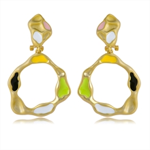 Show details for Hypoallergenic Gold Plated Colorful Dangle Earrings with Easy Return