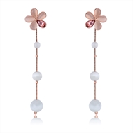 Picture of Zinc Alloy Flower Dangle Earrings at Super Low Price