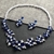 Picture of Brand New Blue Cubic Zirconia Necklace and Earring Set with Full Guarantee
