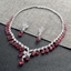 Show details for Impressive Red Copper or Brass Necklace and Earring Set at Great Low Price