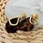 Show details for Brand New Black Resin Dangle Earrings for Female