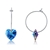 Picture of Pretty Swarovski Element Blue Big Hoop Earrings