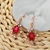 Picture of Great Artificial Crystal Rose Gold Plated Dangle Earrings