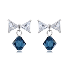 Show details for Distinctive Blue Copper or Brass Dangle Earrings with No-Risk Refund
