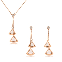 Show details for Fashionable Casual White Necklace and Earring Set