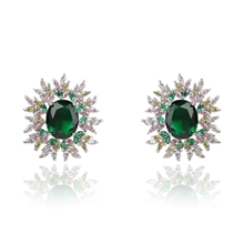 Show details for Copper or Brass Platinum Plated Stud Earrings in Flattering Style