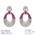 Picture of Good Quality Cubic Zirconia Platinum Plated Dangle Earrings
