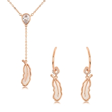 Show details for Low Price Rose Gold Plated Casual Necklace and Earring Set for Girlfriend