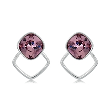 Show details for Copper or Brass Swarovski Element Stud Earrings Online Only