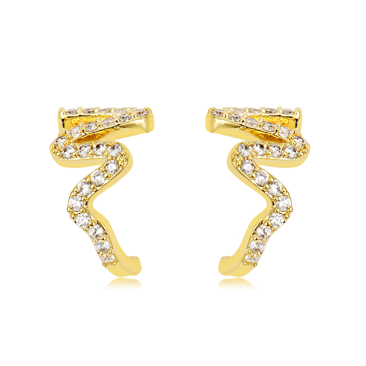 Nice Cubic Zirconia Gold Plated Stud Earrings