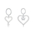 Picture of New Cubic Zirconia Love & Heart Dangle Earrings