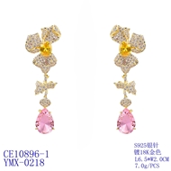 Picture of Luxury Cubic Zirconia Dangle Earrings with Wow Elements