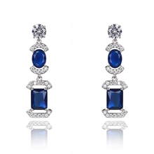Show details for Popular Cubic Zirconia Blue Dangle Earrings