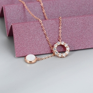 Show details for Delicate Small White Pendant Necklace