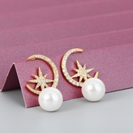Show details for Delicate Gold Plated Big Stud Earrings with Beautiful Craftmanship