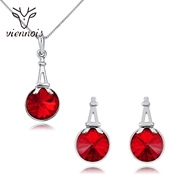 Picture of 16 Inch Artificial Crystal Necklace and Earring Set with Worldwide Shipping