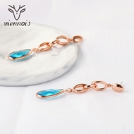 Picture of Inexpensive Rose Gold Plated Artificial Crystal Dangle Earrings from Reliable Manufacturer