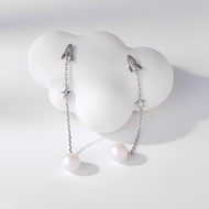 Picture of Amazing Swarovski Element Pearl Medium Dangle Earrings