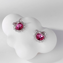 Show details for Need-Now Pink Platinum Plated Stud Earrings