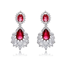 Show details for Unusual Big Platinum Plated Dangle Earrings