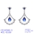 Picture of Great Value Blue Platinum Plated Dangle Earrings with Full Guarantee