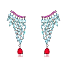 Show details for Copper or Brass Platinum Plated Dangle Earrings From Reliable Factory