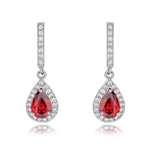 Show details for Bulk Platinum Plated Cubic Zirconia Dangle Earrings at Super Low Price