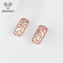 Show details for Trendy Rose Gold Plated Dubai Stud Earrings with No-Risk Refund