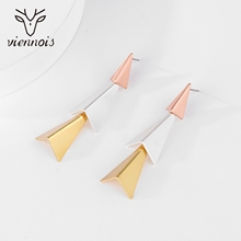 Show details for Hypoallergenic Multi-tone Plated Zinc Alloy Dangle Earrings with Easy Return
