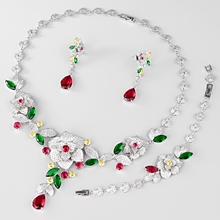 Show details for Delicate Big Cubic Zirconia 3 Piece Jewelry Set