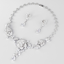 Show details for New Season White Platinum Plated 2 Piece Jewelry Set in Flattering Style
