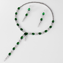 Show details for Famous Big Platinum Plated 2 Piece Jewelry Set