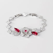 Show details for Sparkly Flowers & Plants Red Fashion Bracelet