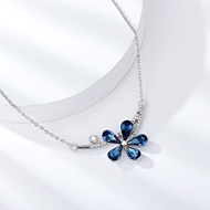 Show details for Trendy Platinum Plated Swarovski Element Pendant Necklace with No-Risk Refund