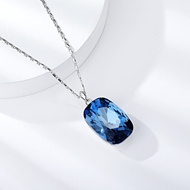 Show details for Amazing Swarovski Element Blue Pendant Necklace