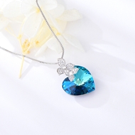 Show details for Unique Swarovski Element Blue Pendant Necklace