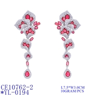 Picture of Fast Selling Pink Cubic Zirconia Dangle Earrings from Editor Picks