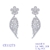 Picture of Low Cost Platinum Plated Cubic Zirconia Dangle Earrings with Low Cost