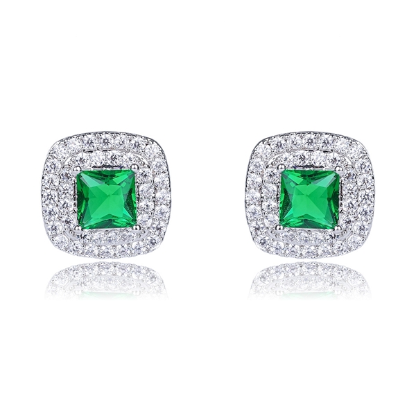 Picture of Brand New Green Medium Stud Earrings with SGS/ISO Certification