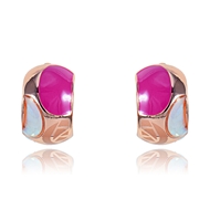 Picture of Flexible Designed Rose Gold Plated Enamel Stud