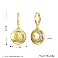 Picture of Copper or Brass Gold Plated Dangle Earrings in Exclusive Design