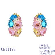 Picture of Charming Colorful Cubic Zirconia Dangle Earrings As a Gift