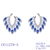 Picture of Eye-Catching Blue Platinum Plated Dangle Earrings with Member Discount