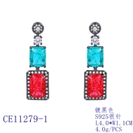 Picture of Unique Cubic Zirconia Colorful Dangle Earrings
